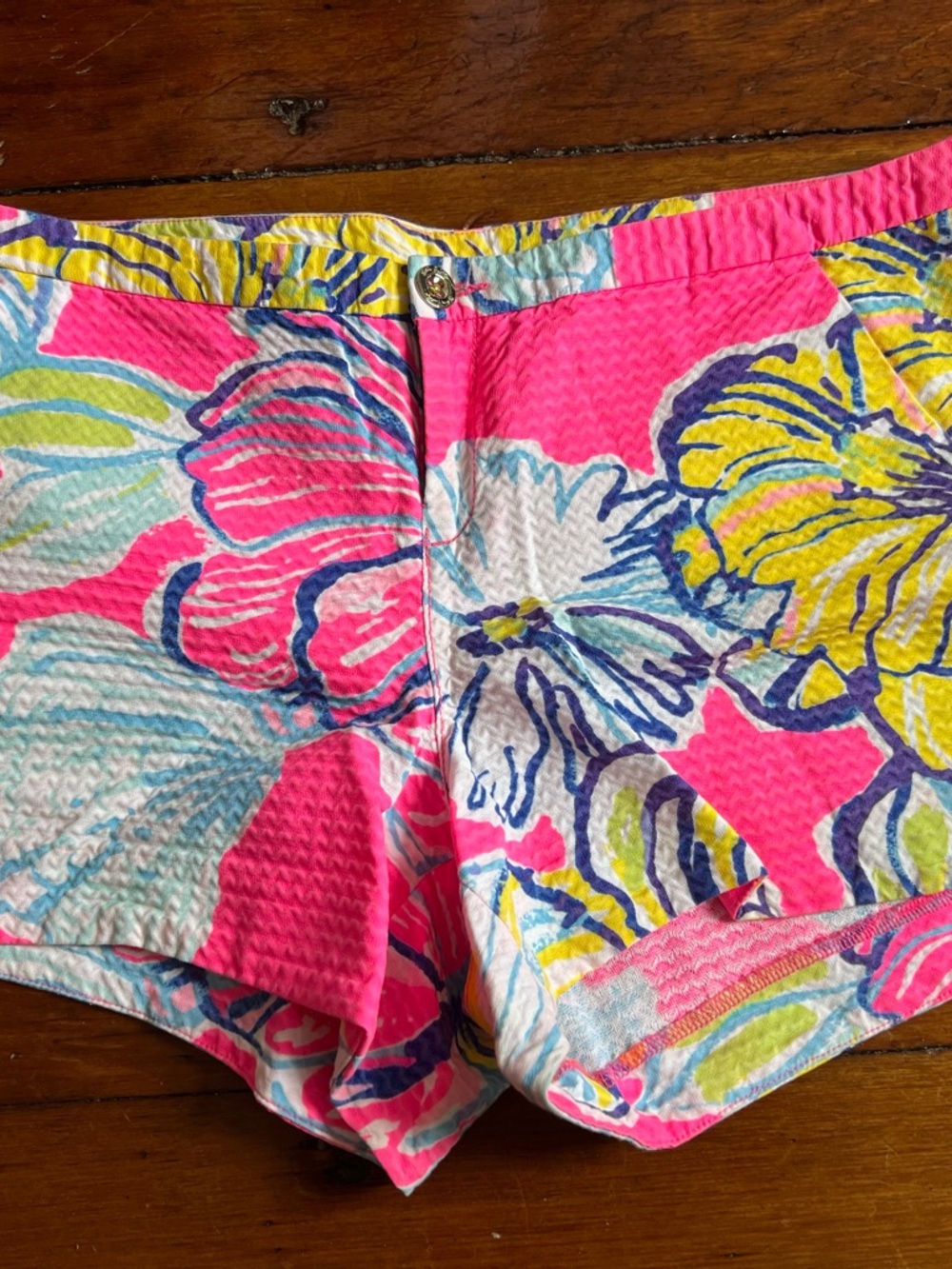 Women’s Pink Floral Seersucker Shorts - Lilly Pulitzer
